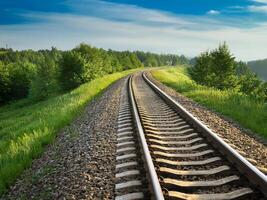 disused railroad line in the landscape photo