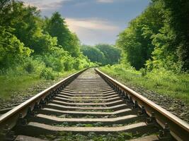 disused railroad line in the landscape photo