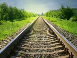 disused railroad line in the landscape photo
