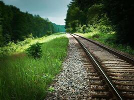 disused railroad line in the landscape photo