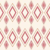 Pink Ikat A repeating pattern of diamond shapes in shades of pink and orange on a cream background. vector