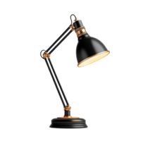 Black and Gold Desk Lamp with Transparent Background, Sleek and Stylish Design for Modern Home Office, Perfect for Reading and Working, Elegant and Durable, High Quality Lighting Fixture, Light up Your Workspace png
