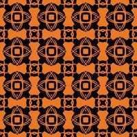 Halloween seamless pattern vintage retro style Repeating pattern of black and orange Halloween elements vector