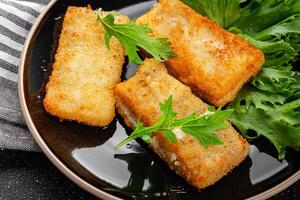 fish sticks fresh meal food snack on the table copy space food background photo