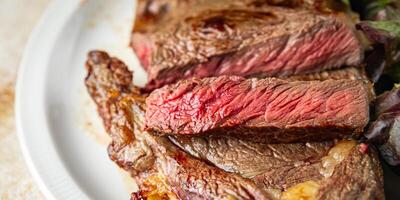 steak grilled meat barbecue juicy beef fresh delicious gourmet food background on the table rustick food top view copy space photo