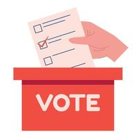 Ballot Box Isolated on White Background. Design Element for Election Campaign. Illustration in flat style. Voting concept. vector