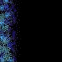 Rectangular frame with small blue snowflakes vector