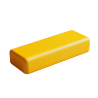 Yellow 3D Rendered Bar Isolated on Transparent Background, Digital Product Mockup with Empty Space for Branding or Text png