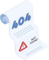 blank sheet of paper with a 404 label vector