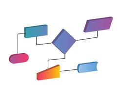 gradient isometric flowchart symbol process vector