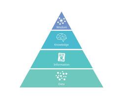 The Data Information Knowledge Wisdom Pyramid or DIKW model vector