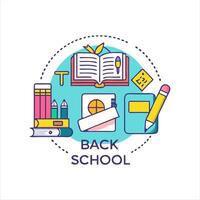 Collection of back to school theme icons vector