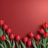 Make Mom feel loved and appreciated with a vibrant illustration of tulip flowers and plenty of space for your warm message. photo