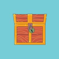 illustration of a locked treasure chest that is sparkling vector