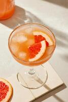 glass of grapefruit juice photo