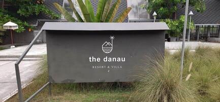 Beautiful view of The Danau Resort and Villa or Bebek Tepi Sawah famous Restaurant cabang Ubud Bali in Makassar - Gowa. South Sulawesi, Indonesia - August 7 2024 photo