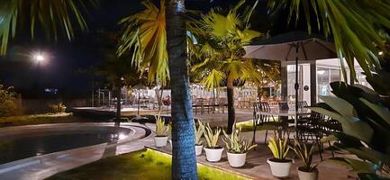 Beautiful view of The Danau Resort and Villa or Bebek Tepi Sawah famous Restaurant cabang Ubud Bali in Makassar - Gowa. South Sulawesi, Indonesia - August 7 2024 photo