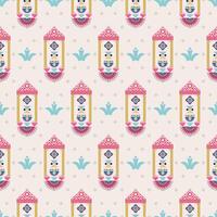 Colorful folk art geometric pattern. Folklore geometric floral shape seamless pattern. Folk art geometric pattern use for fabric, textile, home decoration elements, upholstery, wrapping, etc. vector