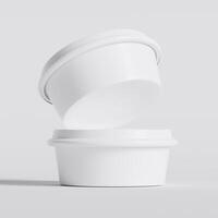 Packaging for take away container for fast food or snacks isolated on background. 3d rendering illustration photo