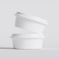 Packaging for take away container for fast food or snacks isolated on background. 3d rendering illustration photo