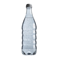 Sparkling Water in a Glass Bottle with Transparent Background, Refreshing Beverage with Fizzy Bubbles png