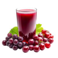 Freshly Squeezed Grape Juice with Grapes and a Transparent Background png