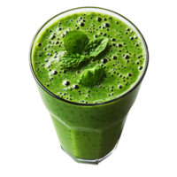 refrescante verde batido com hortelã guarnição, enfeite, adorno, uma delicioso e saudável beber opção com uma transparente fundo png