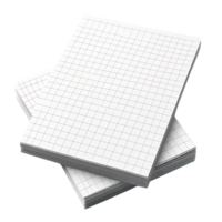 Stack of Grid Paper, Blank Sheets Ready for Writing, Transparent Background png