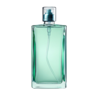 Transparent Background Perfume Bottle with Blue Sprayer, Ideal for Mockups and Design Projects png
