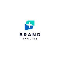 Initial Letter SP Plus Logo Design. Plus Icon Between Letters S and P Logo Design. vector