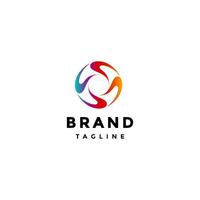Abstract Rotating Four Letter U Logo Design. Four Colorful Abstract Initial Letter UUUU Logo Design. vector