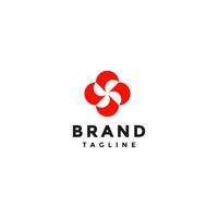 Simple Plus Propeller Icon Logo Design. Simple Red Rotating Propeller Logo Design. vector