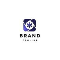 Simple Camera Gallery Box Logo Design. Simple Flower Icon In The Middle Of The Camera Shutter Box Logo Design. vector