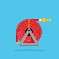 red fire hose icon with triangular reel vector