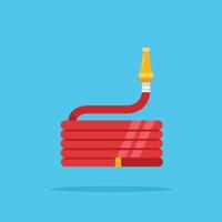 red fire hose icon with nozzle facing up vector