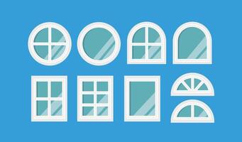 collection of window icons in various shapes, house part illustrations. Suitable for posters and web icons. vector