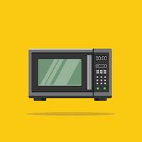 microwave oven icon logo with timer, cooking utensil illustration. suitable for poster and web icon vector