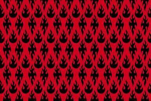 old school fire seamless pattern for print on textile, wrapping,banner, card. abstract fire pattern on black background. retro flaming pattern. groovy red flame seamless pattern vector