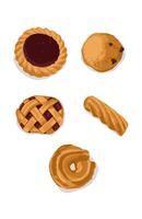 Illustrations of various types of delicious butter cookies vector