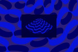 Blue Background with Floral Paper Cutout Design vector