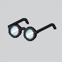 Pixel art illustration Glasses. Pixelated Reading Glasses. Reading Glasses nerd pixelated for the pixel art game and icon for website and game. old school retro. vector