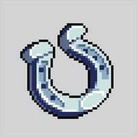 Pixel art illustration Horseshoe. Pixelated horse. Horseshoe pixelated for the pixel art game and icon for website and game. old school retro. vector