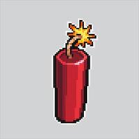 Pixel art illustration Dynamite. Pixelated bomb. Dynamite Bomb explosion pixelated for the pixel art game and icon for website and game. old school retro. vector