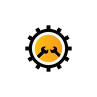 gear icon, cog wheel, engine circle, thin line web symbol on white background vector