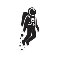 silhouette of astronaut in the space vector