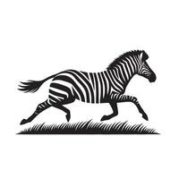 silhouette running of zebra vector