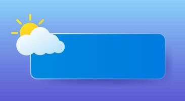 Partly cloudy. Empty tile to place your content, weather forecast app or website. Sun, overcast, autumn, downpour, wind, temperature, precipitation, conditions, degrees Celsius, Fahrenheit vector