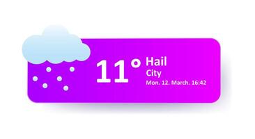 Hail 11 Degrees Celsius weather forecast, date, city location. Snowflake, overcast, thunderstorm, wind speed, thundercloud, air, precipitation, temperature, atmospheric pressure, Fahrenheit, ice vector