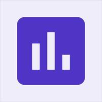 a purple square with a bar chart icon vector