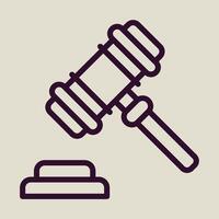 a judge's gavel icon on a white background vector